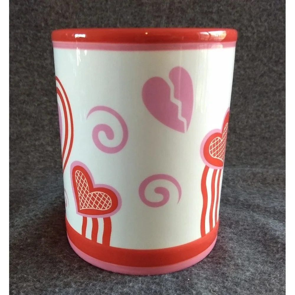 Yankee Candle Ceramic Jar Holder Keeper Valentine's Heart‎ Love White Red Pink